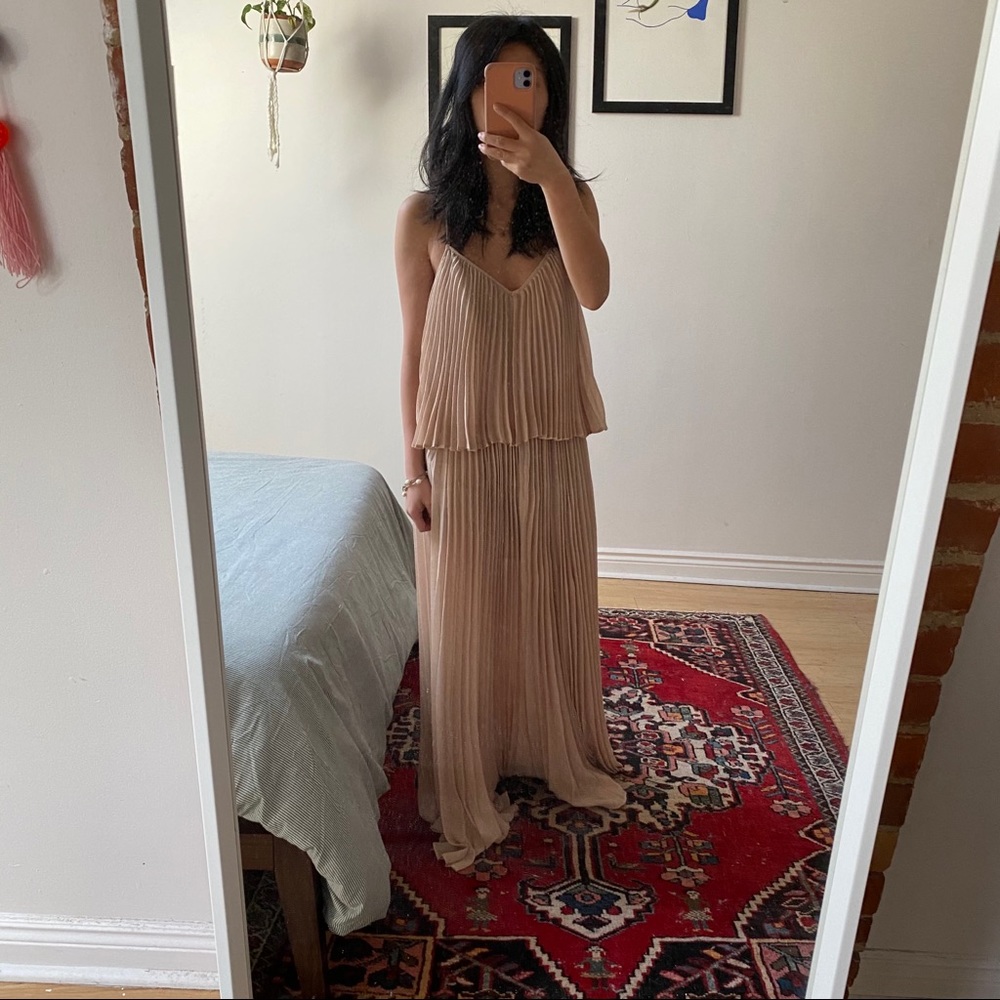 BCBG Joelle Pleated Maxi Dress